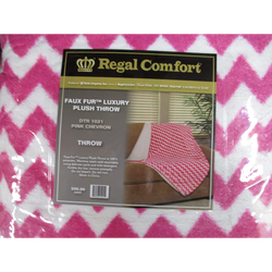 Regal Comfort Chevron Sherpa Blanket (Pink, 50" x 70" Throw)