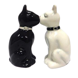 Feline Spicy Black & White Cats Salt & Pepper Shaker Set