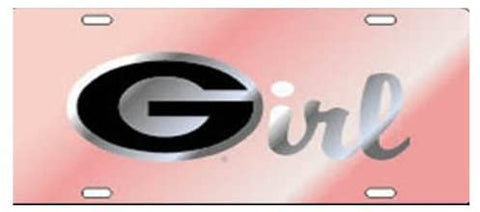 Craftique Georgia Bulldogs Pink/Silver/Black Georgia Girl Car Tag