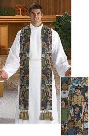 Children of the World Tapestry Clergy Stole with Tassels