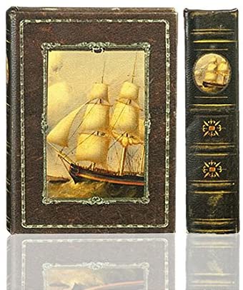 Old Time Sailing Clipper Sailboat Nautical Secret Book Box