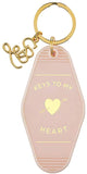 Valentine's Day Pink Keys to My Heart Vintage Motel Key Tag, 3 1/2 Inch