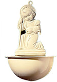 Religious Gifts Moulded Plastic Infant Christ with Lamb Holy Water Font, 5 Inch