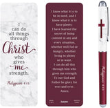 I Can do all Things Bible Verse Ballpoint Pen with Bookmark Gift Set