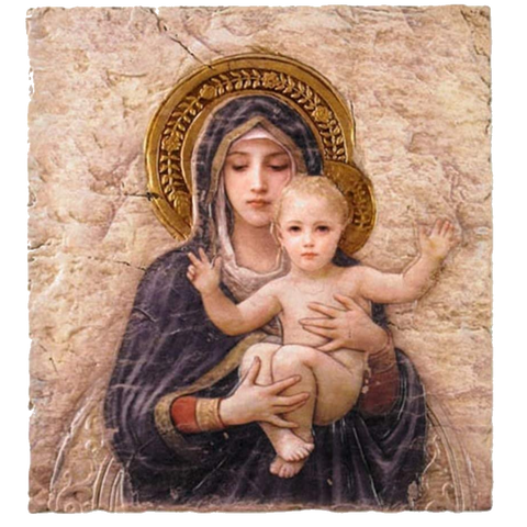 Sacred Traditions Madonna with Child Christ Icon 10 Inch Painted Resin Wall Plaque