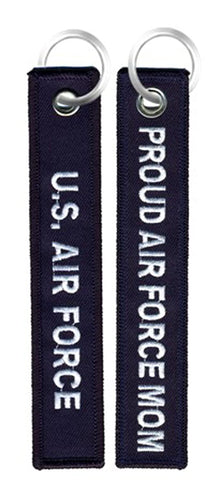 U.S. Air Force / Proud Air Force Mom - USAF Navy Blue Embroidered Key Chain Fob