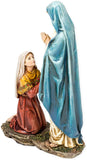 Our Lady of Lourdes and St. Bernadette 10.5 Inch Resin Stone Tabletop Statue Figurine
