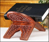 Carved Rosewood Bible Hymnal or Missal Display Stand, 10 Inch