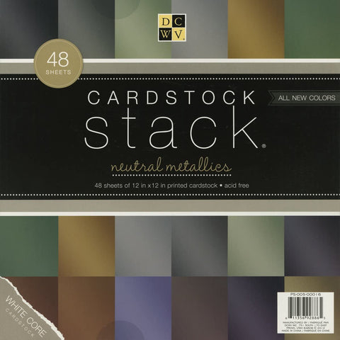 Cardstock Stack 12x12 48/Pkg-Metallic
