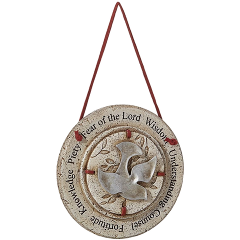 Catholic Gifts of The Holy Spirit Confirmation Hanging Wall Plaque, 4 1/2 Inch