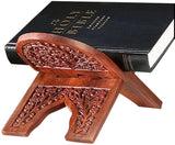 Carved Rosewood Bible Hymnal or Missal Display Stand, 10 Inch