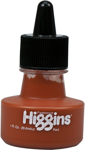Higgins Pigmented Drawing Ink, Red, 1 Ounce Bottle (44645)