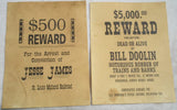 Collectible Badges Set of 12 Reproduction Old West Wanted Reward Posters