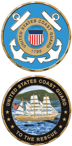 U.S. Coast Guard Emblem / USCG To The Rescue Challenge CoinUSA Made!