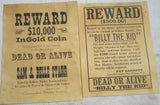 Collectible Badges Set of 12 Reproduction Old West Wanted Reward Posters