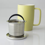 FORLIFE Dew Satin Finish Brew-In-Mug with Basket Infuser & Stainless Lid 18 oz.