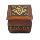 Modern Sailor Celtic Knot and Tribal Heart Handmade Box with Lock and Key Desk or Dresser Trinket Keepsake Holder Perfect Watch Storage Box