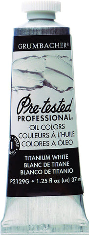 Grumbacher Pre-Tested Oil Paint, 37ml/1.25 Ounce, Titanium White (Original Formula) (P2129G)