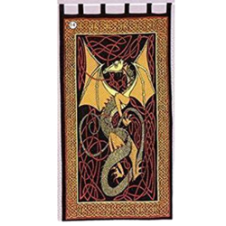 Celtic Dragon Cotton Door Panel Curtain Red