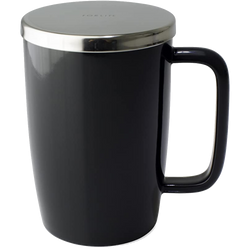 FORLIFE 610-BKG Dew Brew-in-Mug with Basket Infuser and Stainless Lid, 18 oz/Small, Black Graphite