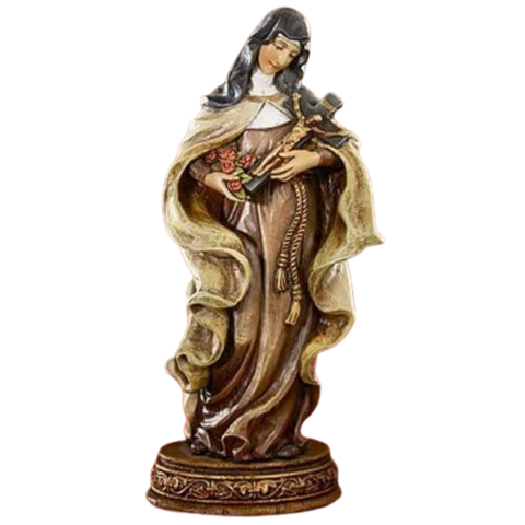 Saint Theresa the Little Flower of Jesus Resin Statue Figurine, 6 Inch