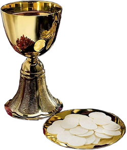 Gold Plate Brass Chalice with Paten, 12 Ounce