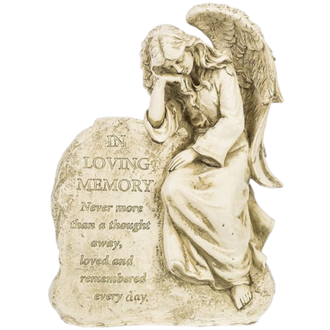 In Loving Memory Angel 7 x 9.5 Inch Indoor Outdoor Resin Statue Figurine