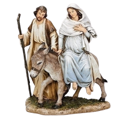 Mary and Joseph La Posada Figure 8 inch Resin Stone Table Top Figurine Statue