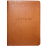 7 Inch Leather Bound Address Book, Genuine Calfskin Leather, 1,400 Entries