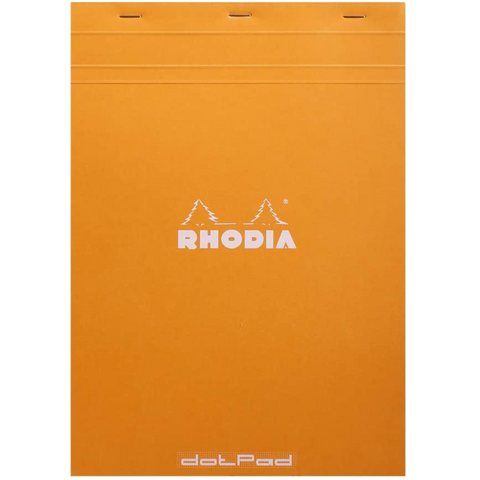 Rhodia Staplebound Notepad - Dot Grid 80 sheets - 8 1/4 x 11 3/4 - Orange Cover